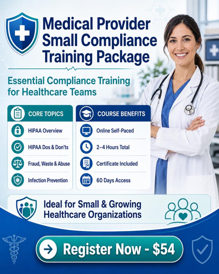 Medical Provider Small Compliance Training Package