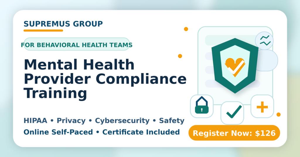 Mental Health Provider Compliance Training Package