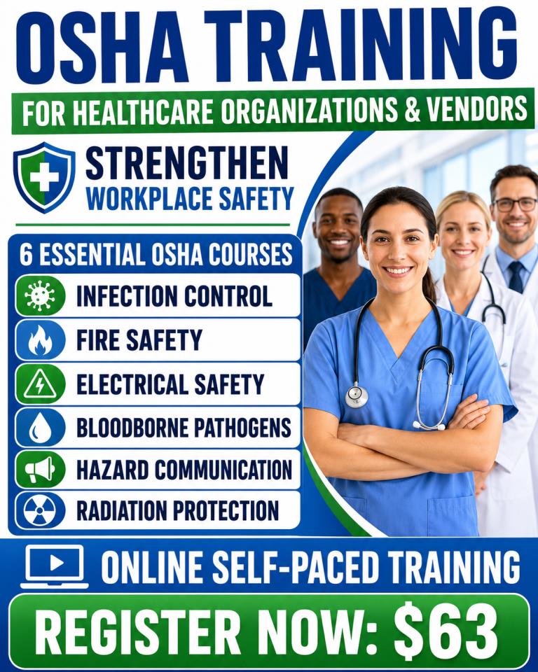 OSHA Training for Healthcare Organizations & Vendors
